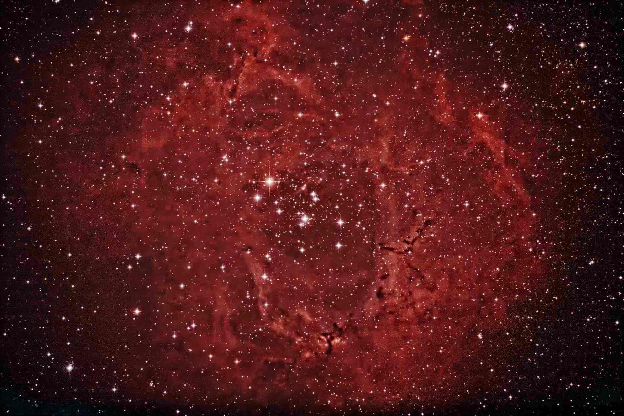 Difúzní mlhovina NGC 2237 Rosette v souhězdí Jednorožce. Foceno12.2.2020.