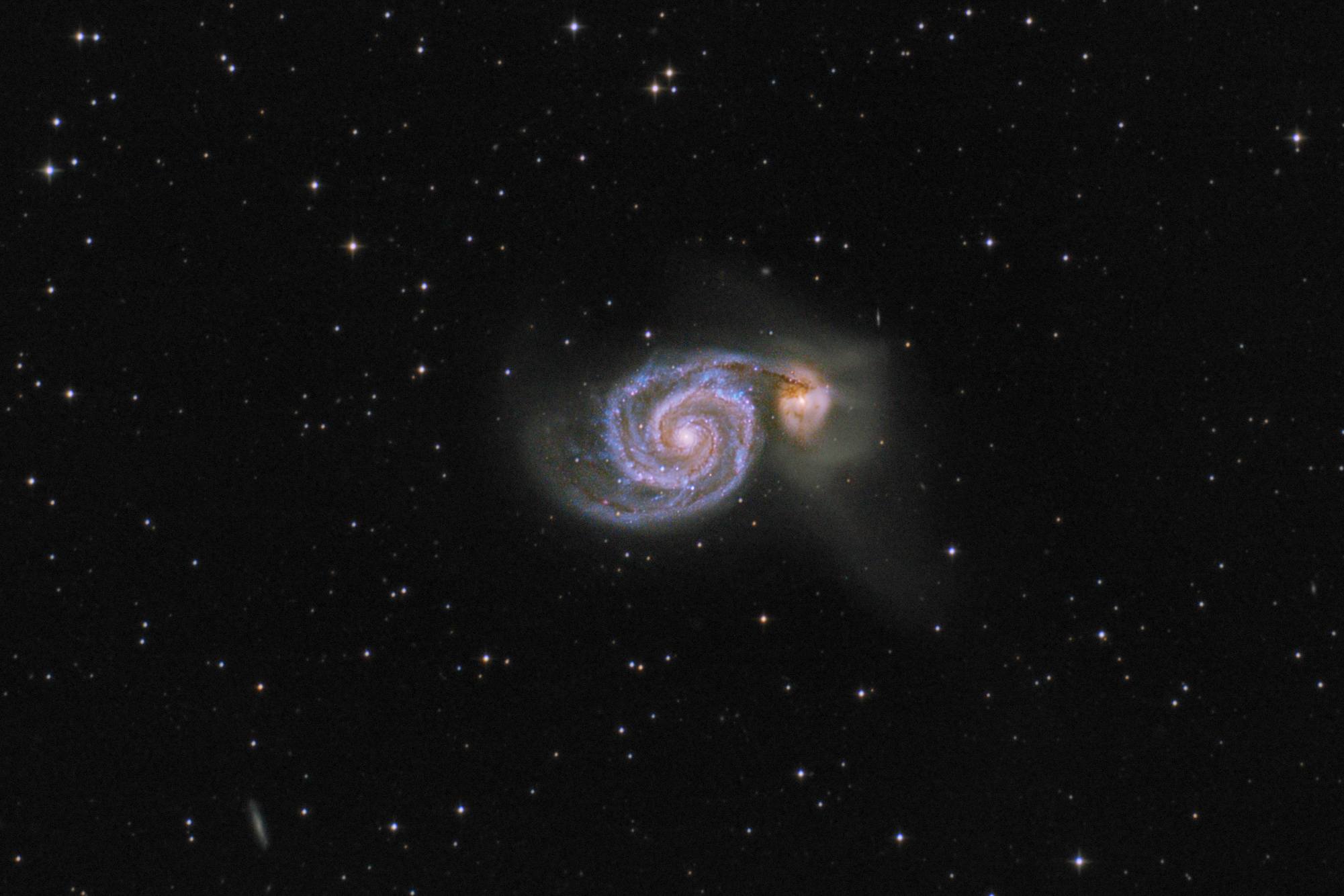 Vírová galaxie M51 - větší detail